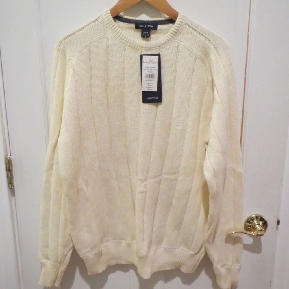 NEW Men's Nautica Crew Sweater 100% Cotton - Picture 2 of 5